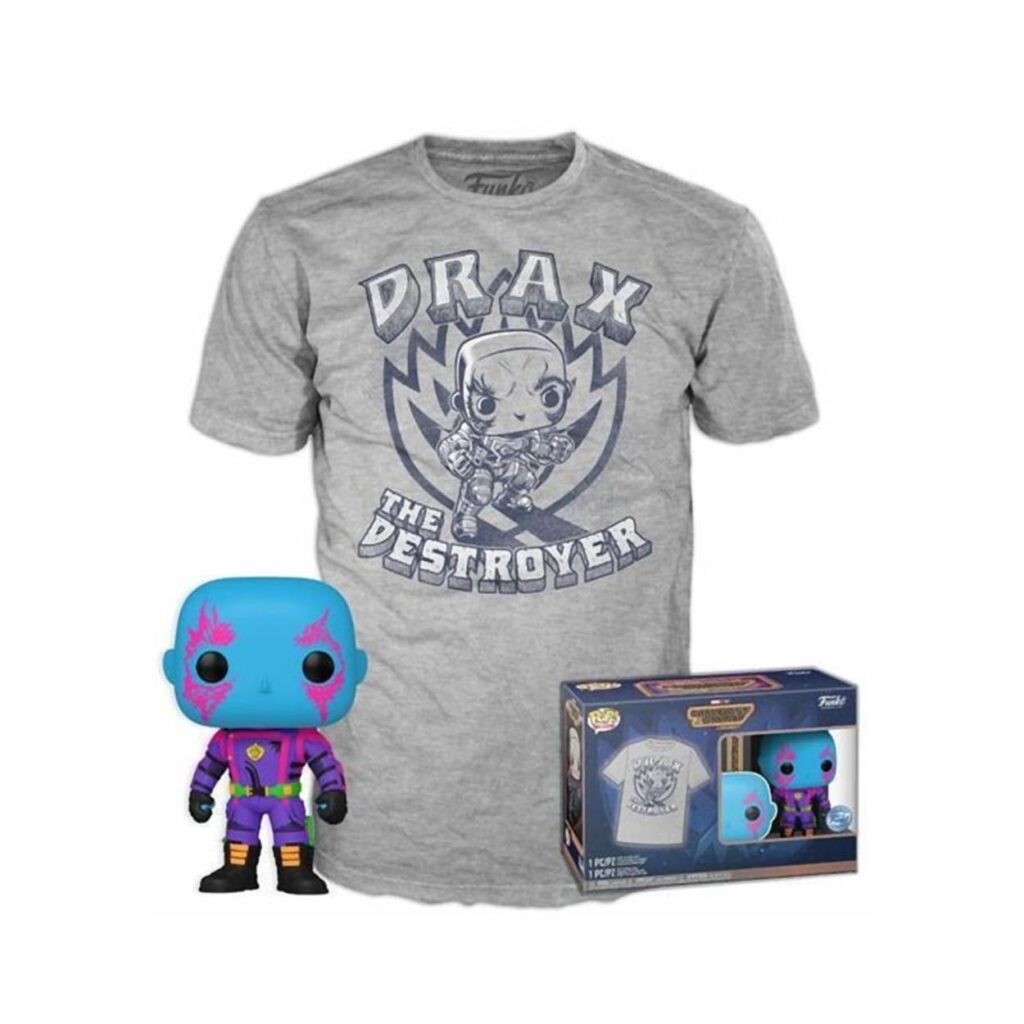 Funko Pop! & Tee (Adult): Marvel Guardians of the Galaxy - Drax (Blacklight) and T-Shirt (S)