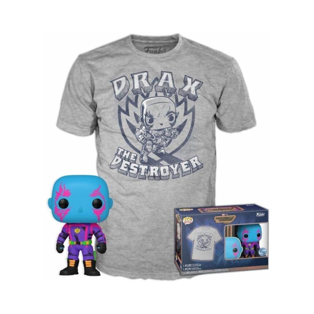 Funko Pop! & Tee (Adult): Marvel Guardians of the Galaxy Volume 3 - Drax (Blacklight) and T-Shirt (XL)
