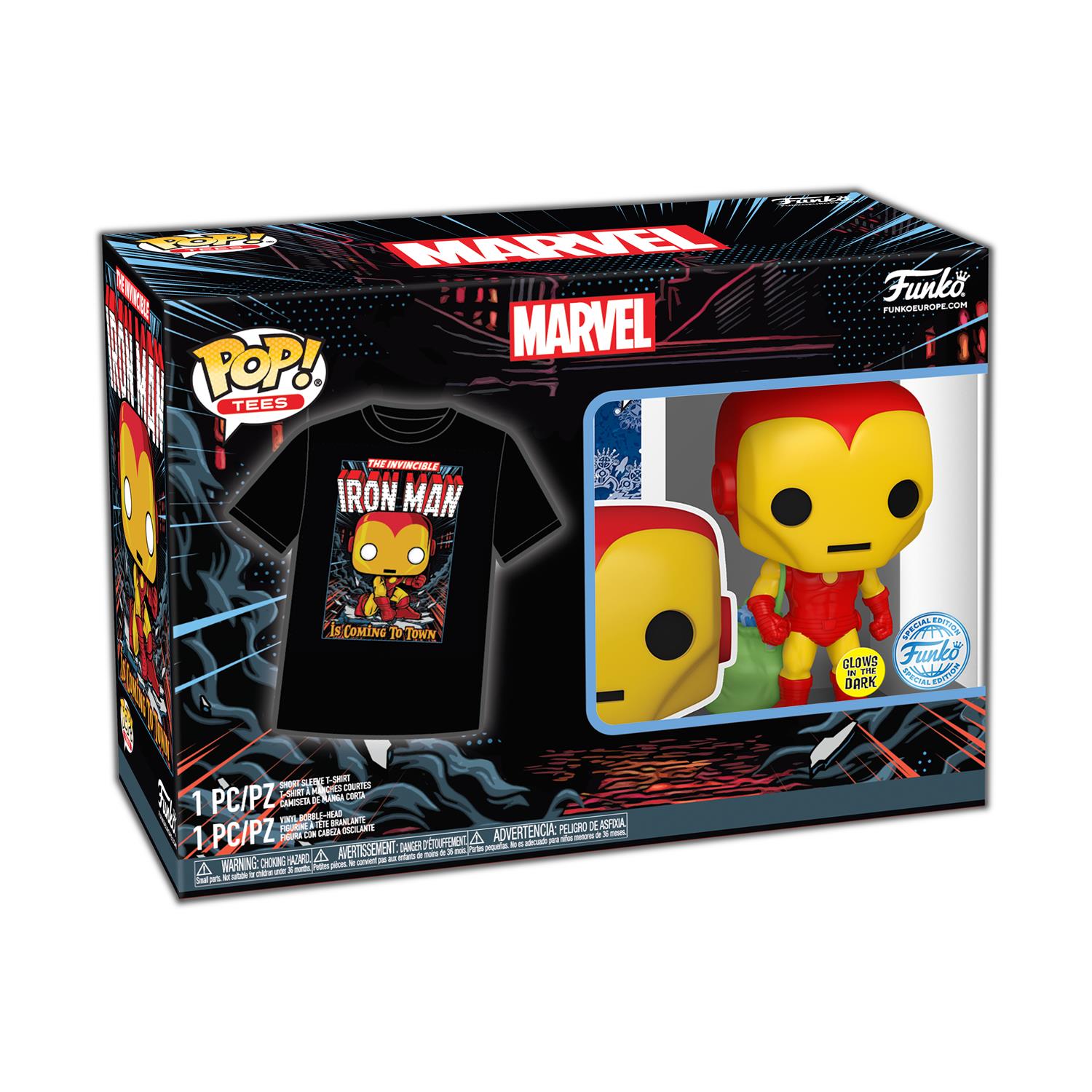 Funko Pop! & Tee (Adult): Marvel - Holiday Iron Man (Glows in the Dark) & T-Shirt (M) - Image 2