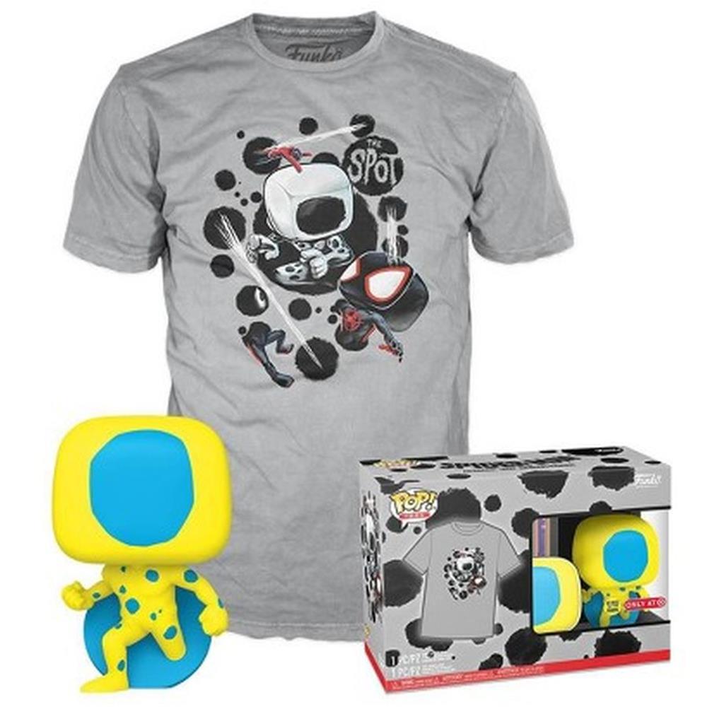 Funko Pop! & Tee (Adult) Marvel: Spider-Man Across the Spider-Verse - The Spot (Blacklight) (Glows in the Dark) and T-Shirt (S)