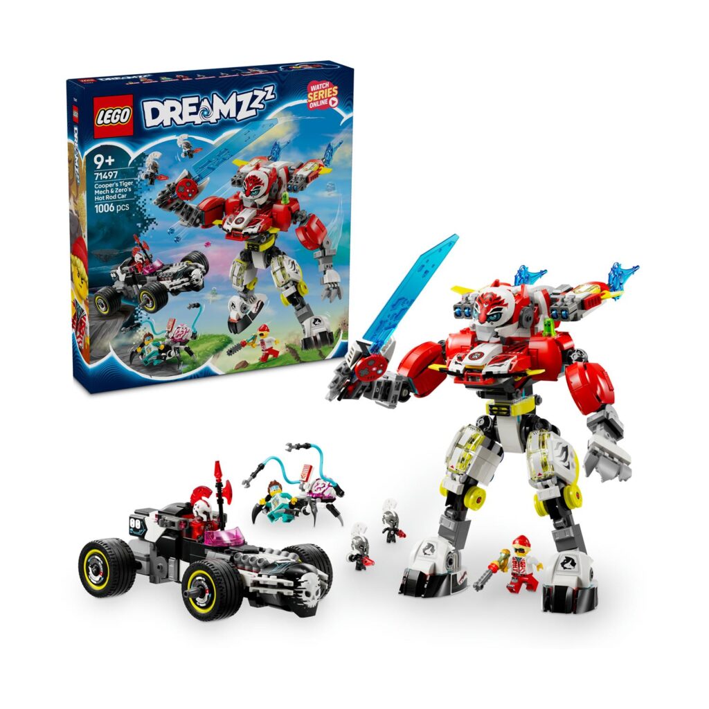 LEGO DREAMZzz: Cooper’s Tiger Mech & Zero’s Hot Rod Car (71497)