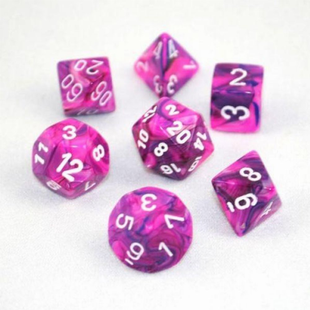 Σετ Ζάρια - 7 Dice Set Festive Polyhedral Violet with White