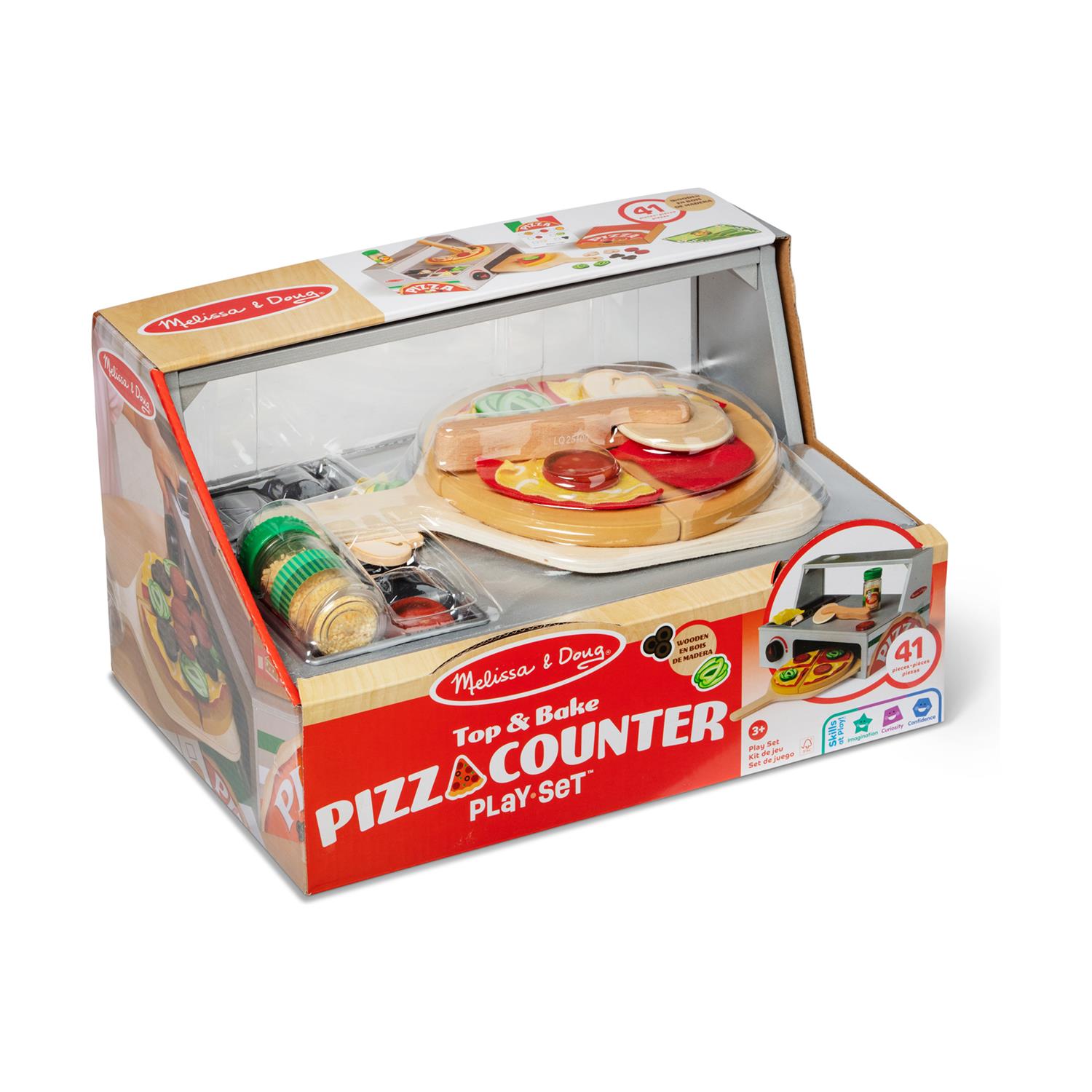 Melissa & Doug Pretend Play: Wood - Top Bake Pizza Counter Playset (6074890) - Image 2