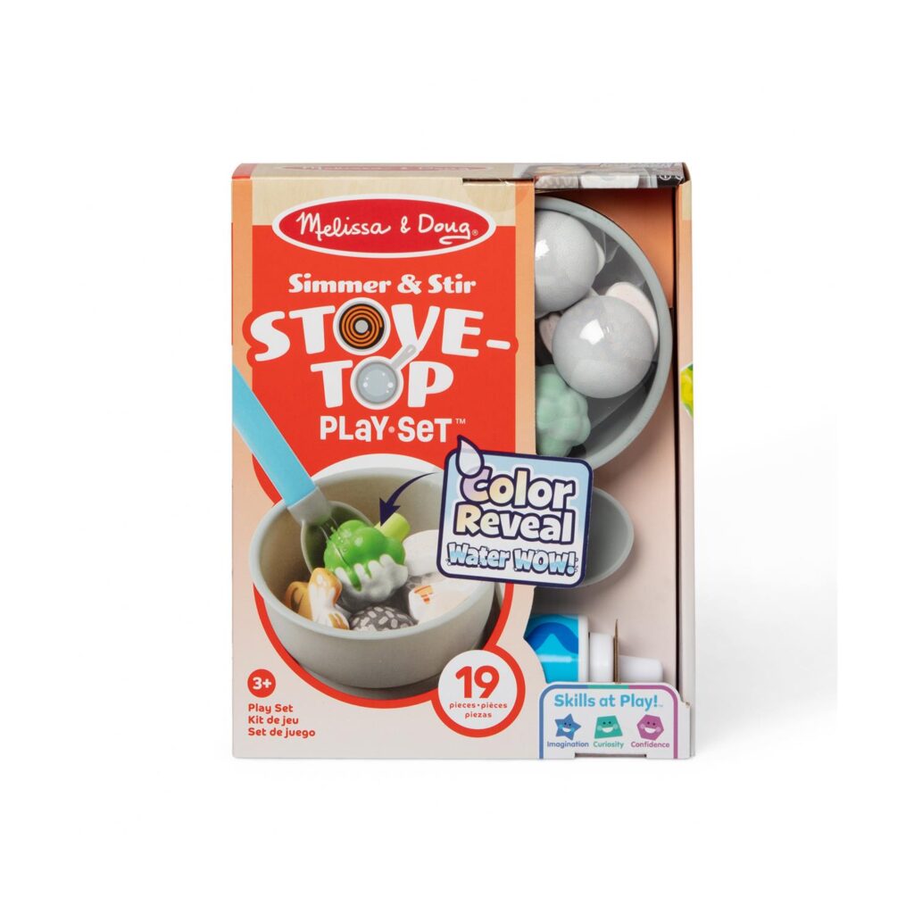 Melissa & Doug Pretend Play: Non-Wood Simmer & Stir Stove-Top Play Set (Color Reveal Water Wow!) (6074892)