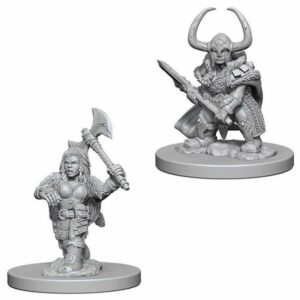 D&D Nolzur's Marvelous Miniatures - 2x Dwarf Female Barbarian