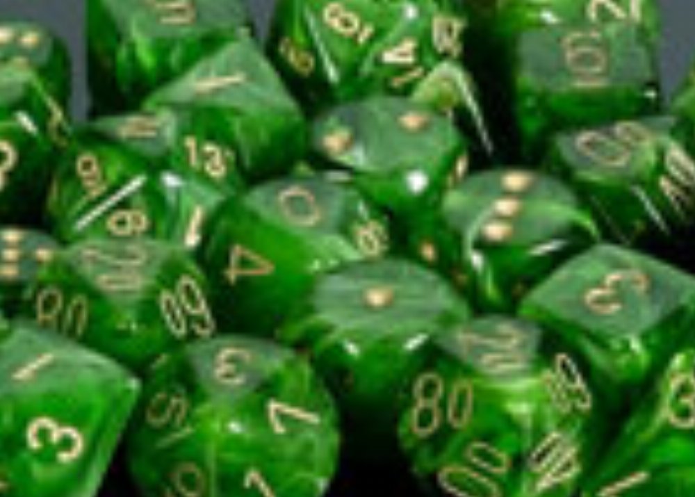 Σετ Ζάρια - 7 Dice Set Vortex Dice Polyhedral Green with Gold