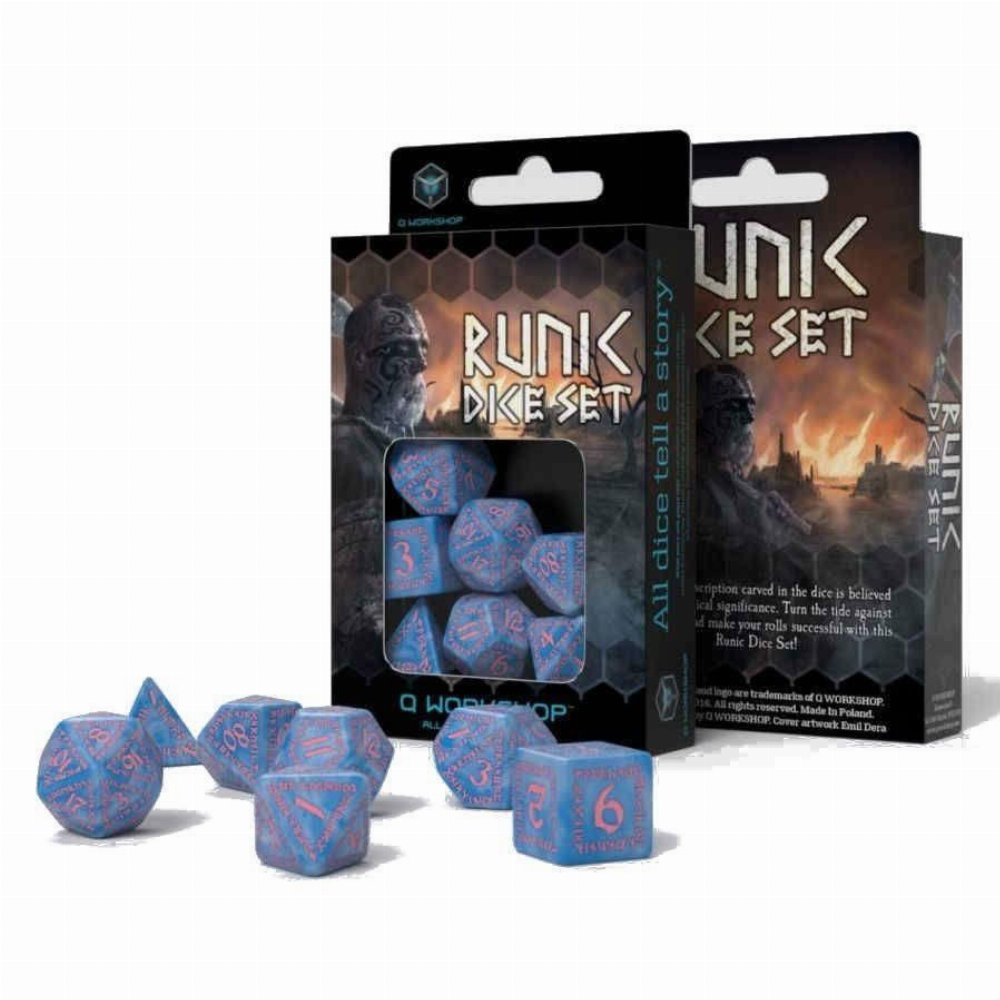 Σετ Ζάρια - Runic Dice Set - Glacier and Pink