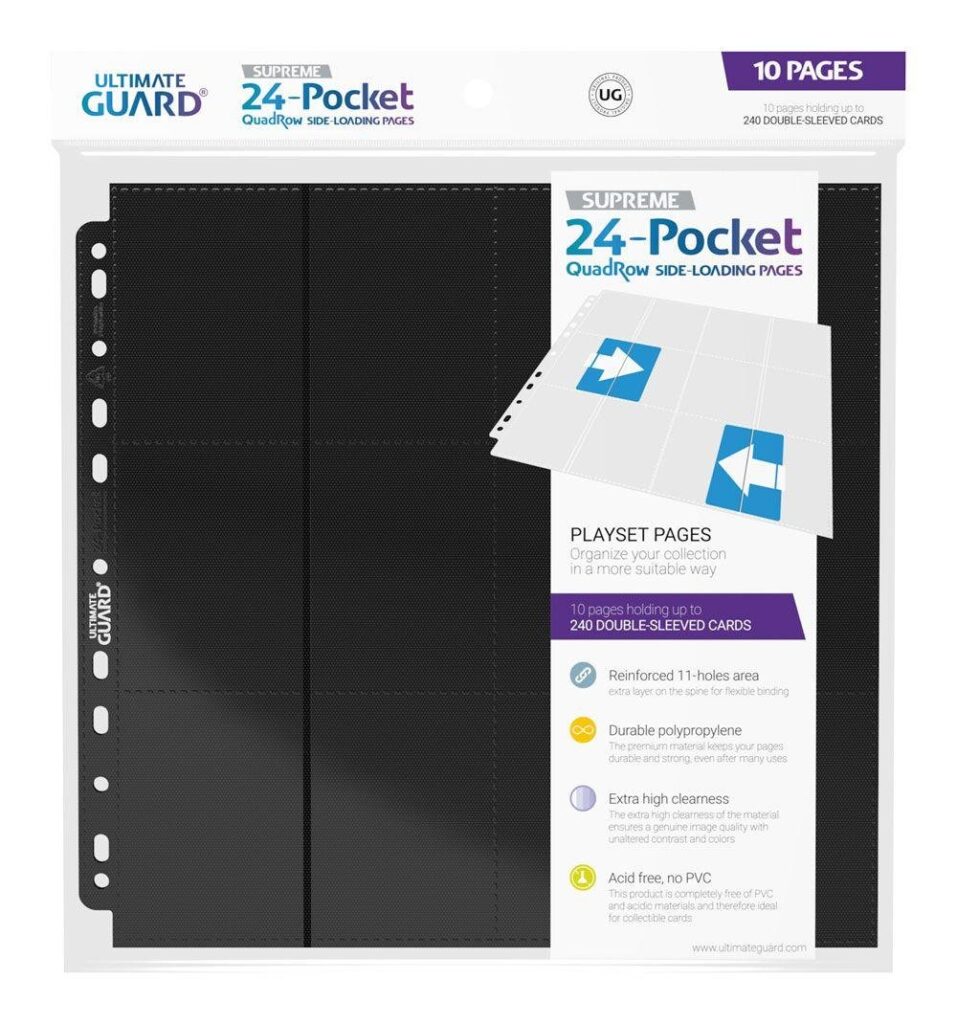 Ultimate Guard - 24-Pocket Pages Black Side-Load (10 pages)