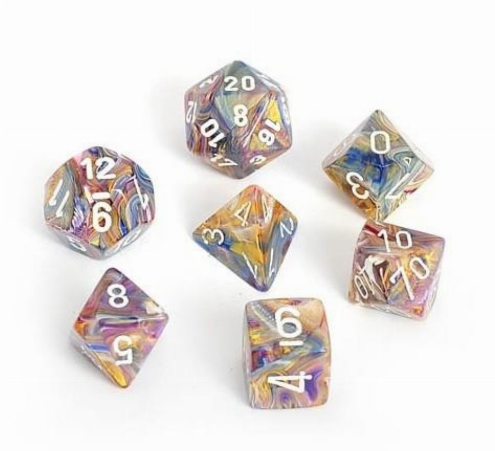 Σετ Ζάρια - 7 Dice Set Festive Polyhedral Carousel with White