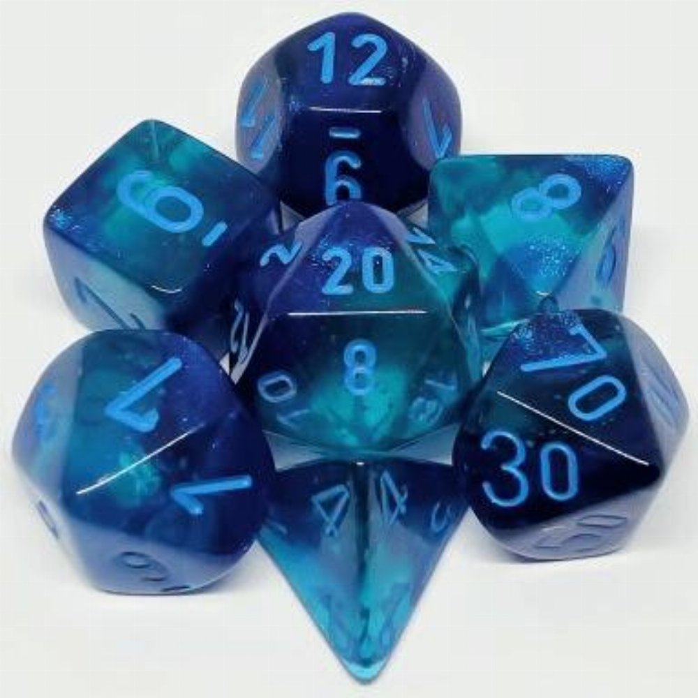 Σετ Ζάρια - 7 Dice Set Gemini Polyhedral Blue with Light Blue