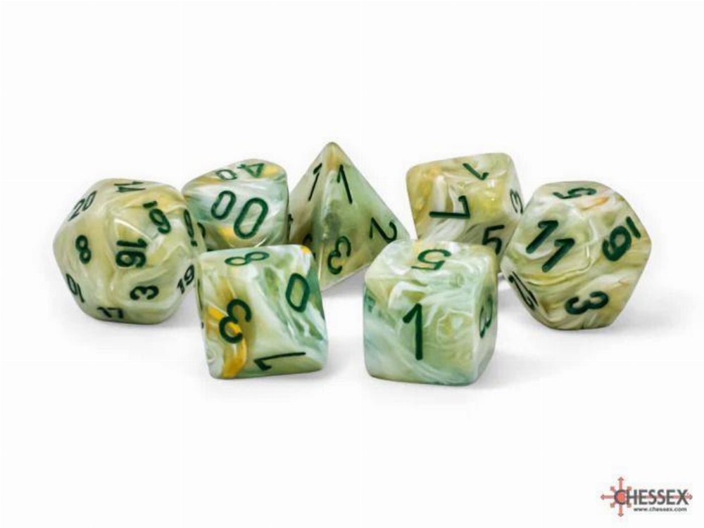 Σετ Ζάρια - 7 Dice Set Festive Mega-Hedral Green with Dark Green