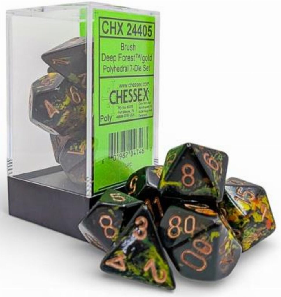 Σετ Ζάρια - 7 Polyhedral Dice Set Brush Deep Forest