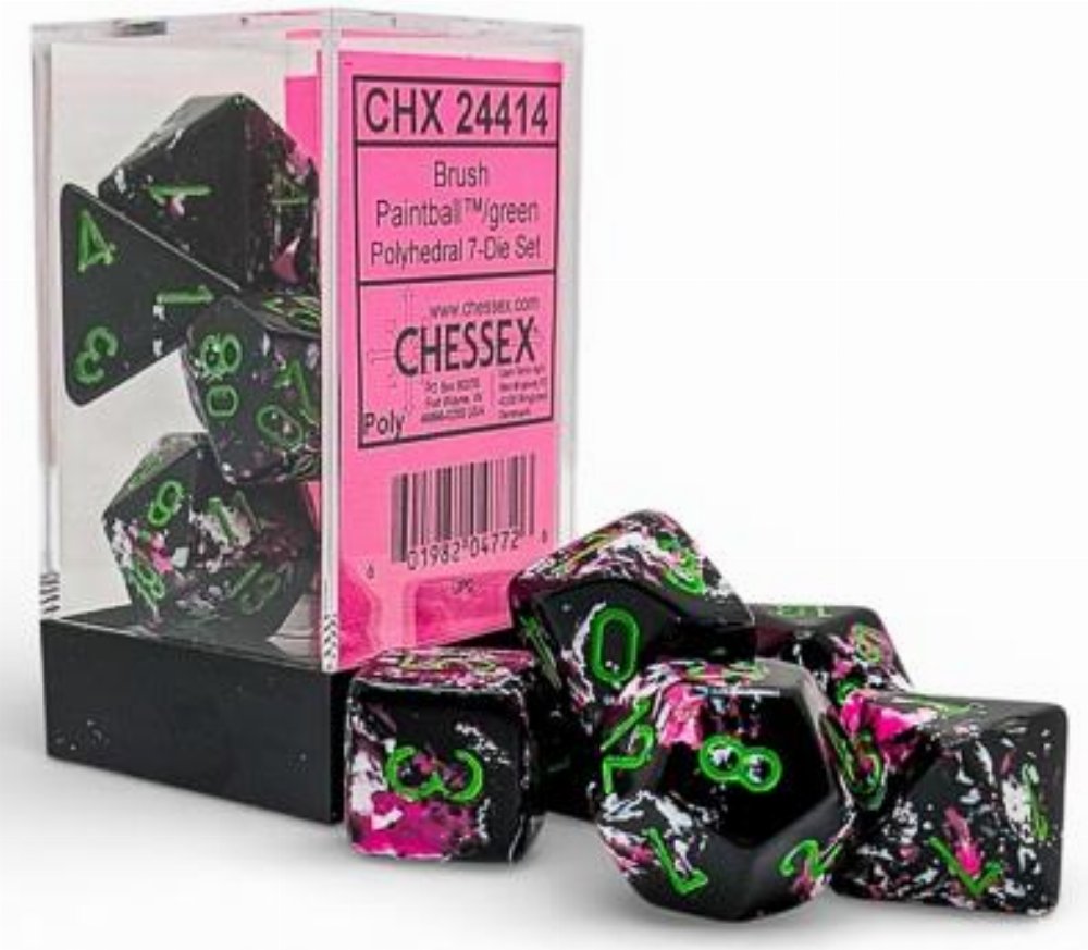 Σετ Ζάρια - 7 Polyhedral Dice Set Brush Paint Ball