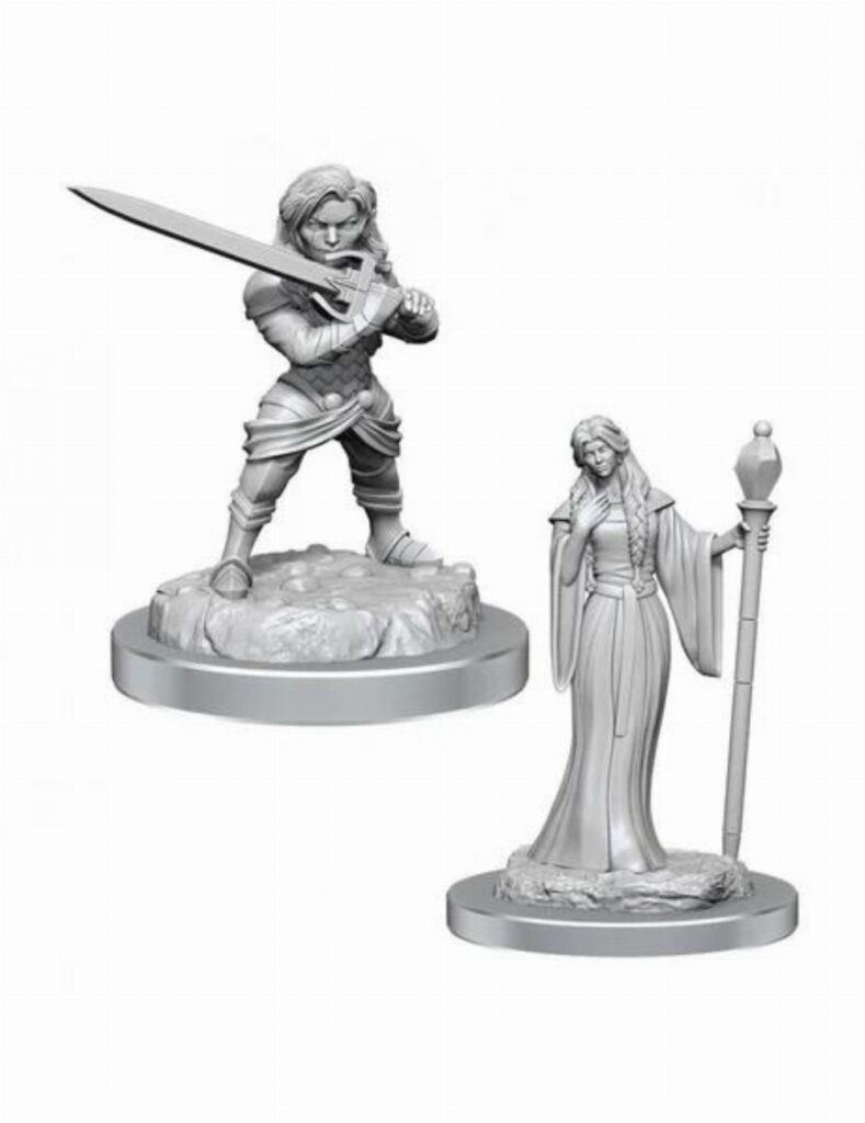 Critical Role: UPM - Female Human Wizard & Female Halfling Holy Warrior Unpainted Μινιατούρες
