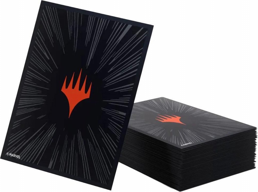 Gamegenic Premium Card Sleeves Standard Size - Marvel Super Heroes: Comic Burst Black