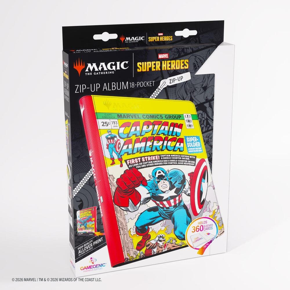Gamegenic 18-Pocket Zip-Up Pro-Binder - Marvel Super Heroes: Captain America/Black Panther