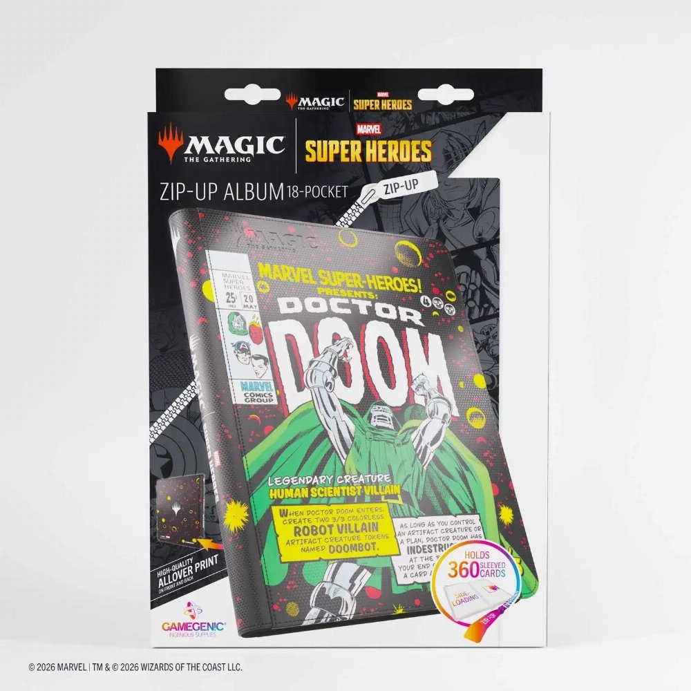 Gamegenic 18-Pocket Zip-Up Pro-Binder - Marvel Super Heroes: Doctor Doom/Spider-Man